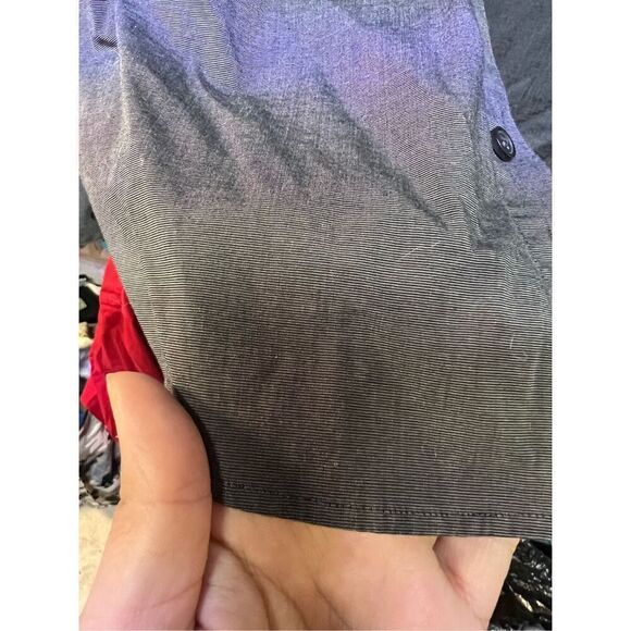 Express 1MX Mens Charcoal Gray Extra Slim Fit Long Sleeve Button Up Dress Shirt - Picture 2 of 9